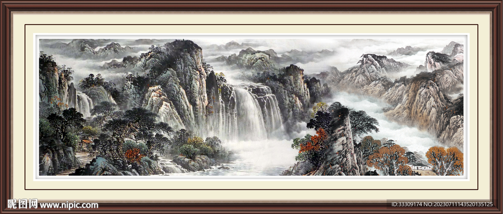 玄關(guān)山水畫