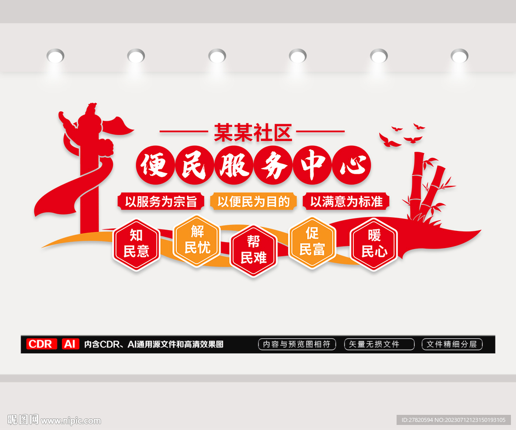 便民服務(wù)中心背景墻