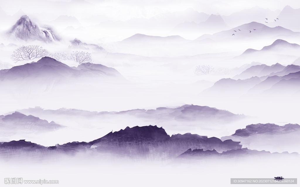 意境 現代中式山水 TIF分層