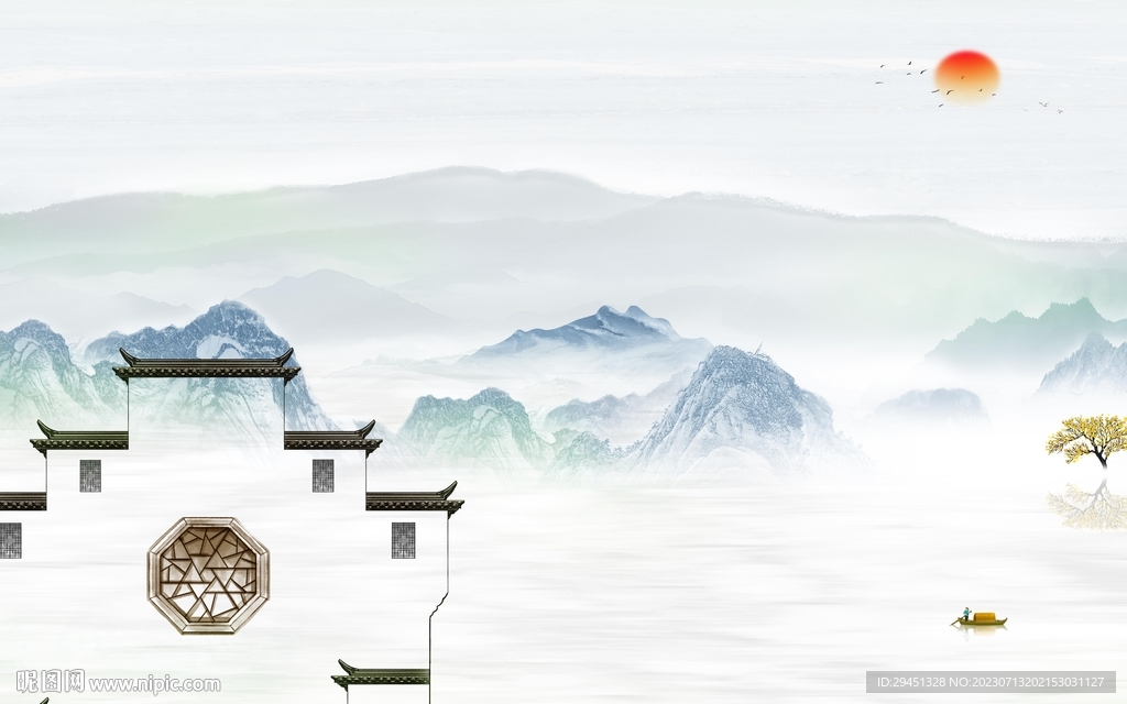 高端 最新背景山水 tif分層