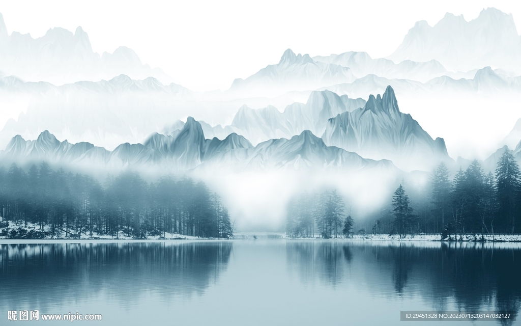大氣 最新背景山水 tif分層