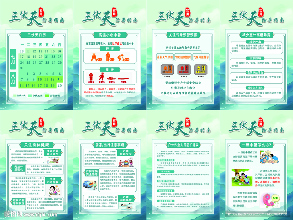 三伏天防暑指南海報(bào)