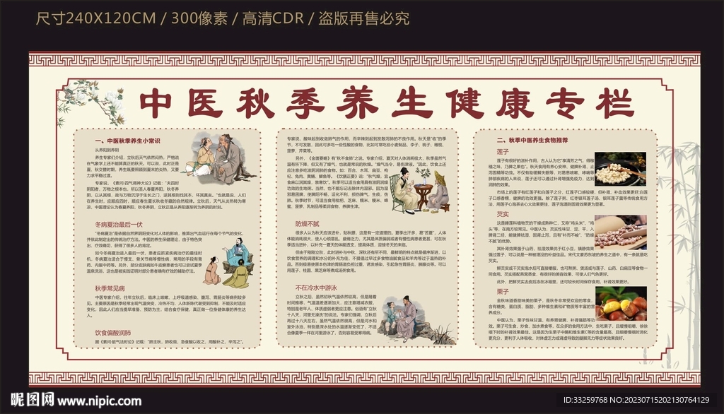 中醫(yī)秋季養(yǎng)生盡快宣傳欄