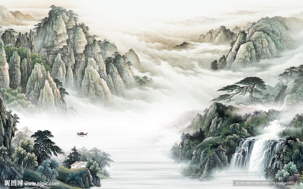 高端 簡約背景山水 tiF分層