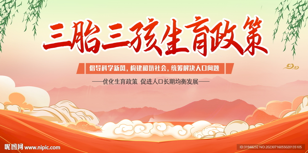 三胎三孩生育政策展板