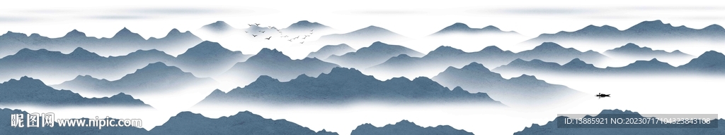 新中式山水壁畫(huà)