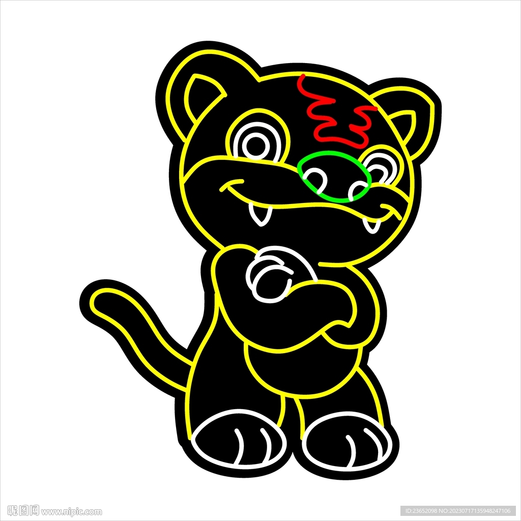 十二生肖動物霓虹燈虎