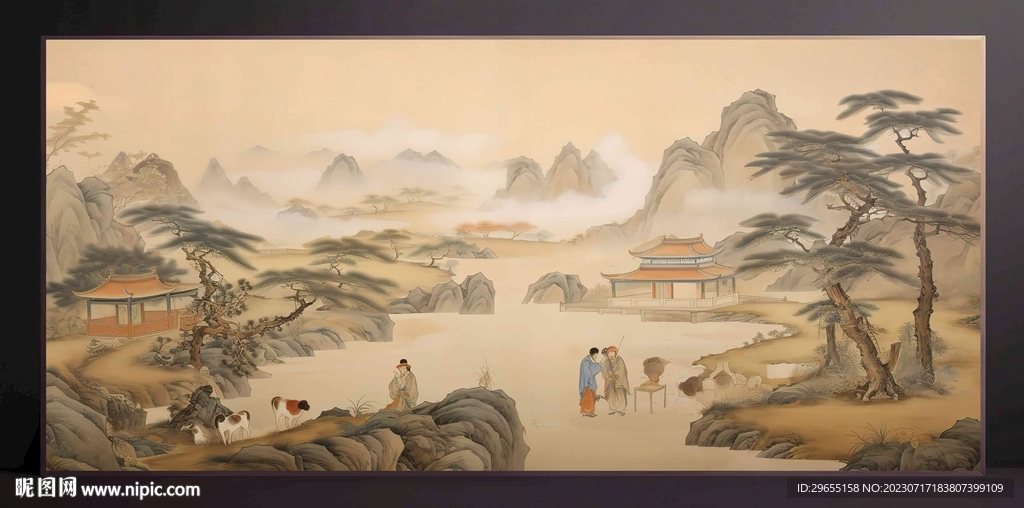 山水畫裝飾畫無框畫