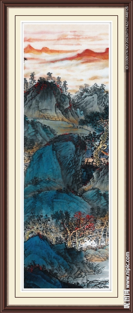 國(guó)畫(huà)泰山日出五岳獨(dú)尊