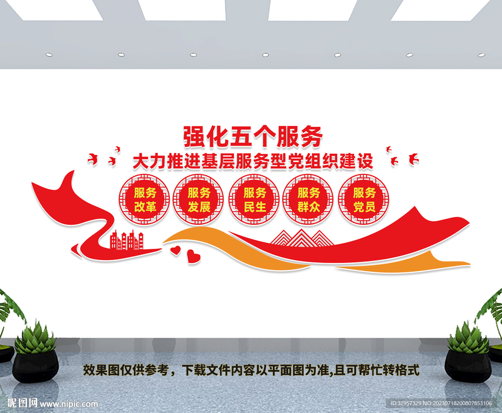 五個服務文化墻