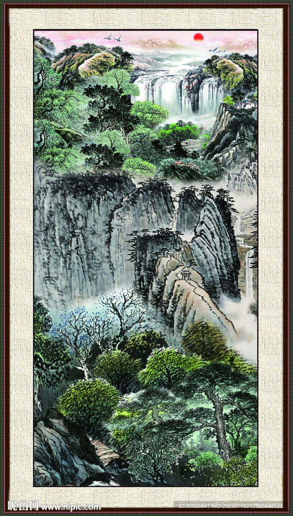 豎幅山水畫 