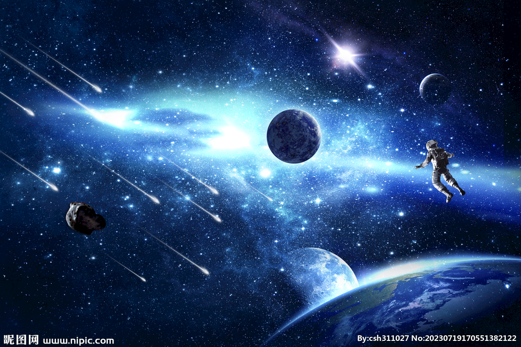 夢幻宇宙星空太空流星雨星球背景