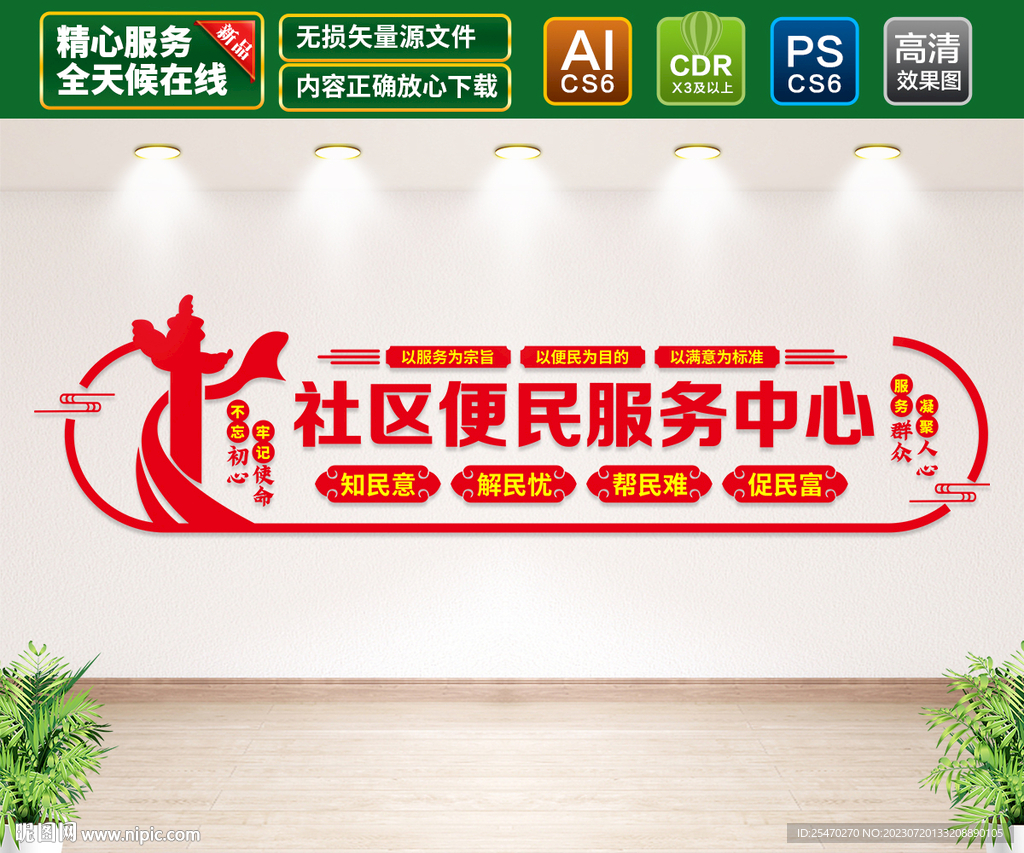 社區(qū)便民服務(wù)中心文化墻
