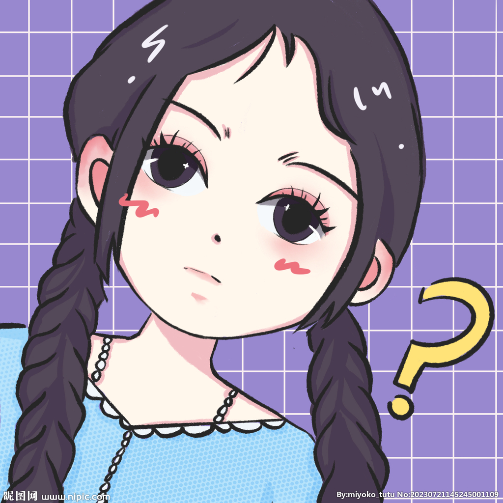 可愛麻花辮雙馬尾少女頭像