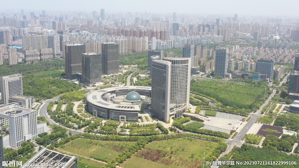 合肥市政府區(qū)雙子大樓航拍