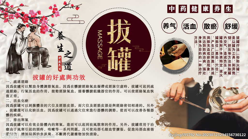 拔罐養生背景墻