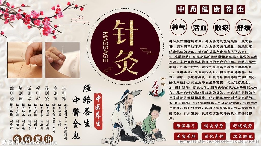 針灸養(yǎng)生背景墻