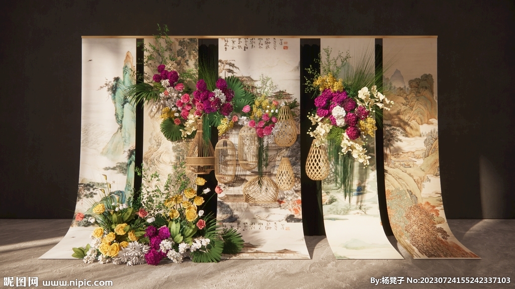 中式婚禮su模型