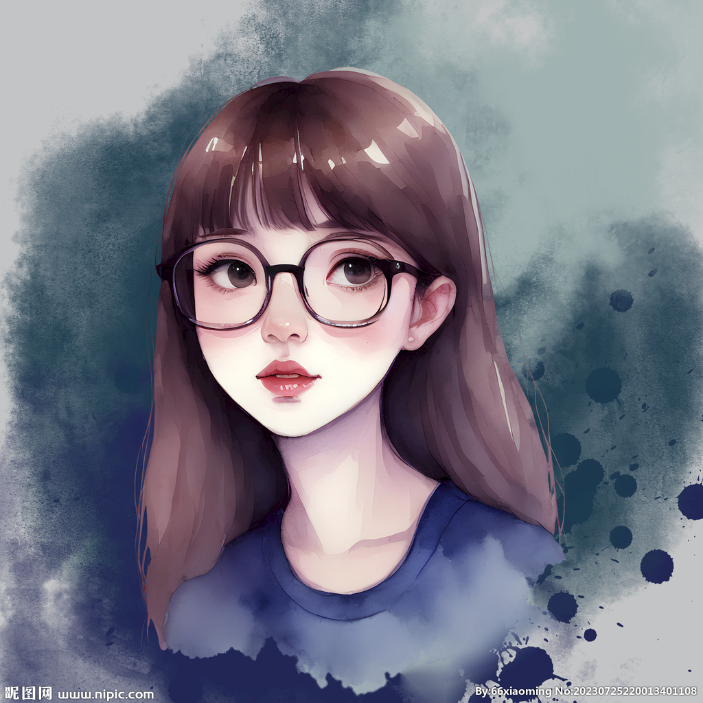 美女水彩畫