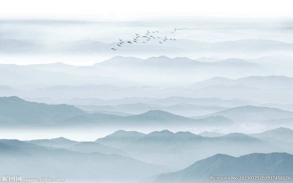 山水水墨畫背景墻