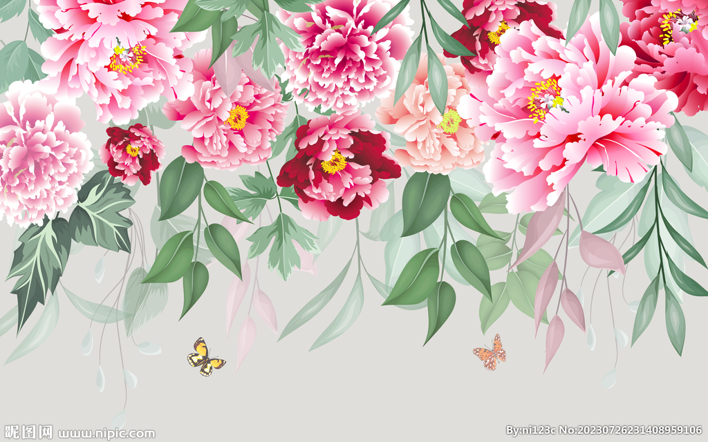 美式薔薇花墻田園風花卉背景墻