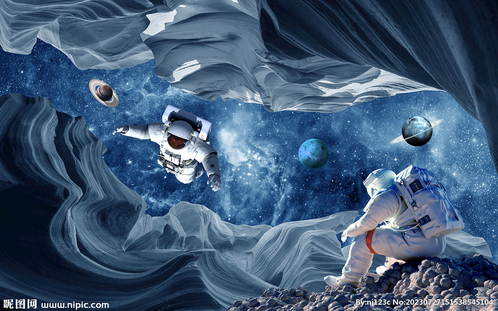 3D宇宙星球星空科幻背景墻