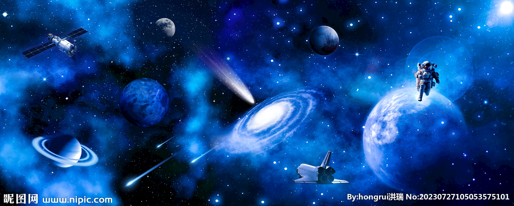 太空星球銀河衛星宇航員航天背景