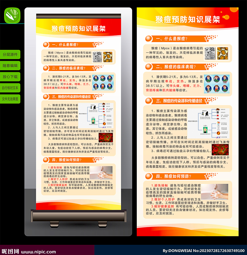 猴痘預(yù)防知識(shí)展架