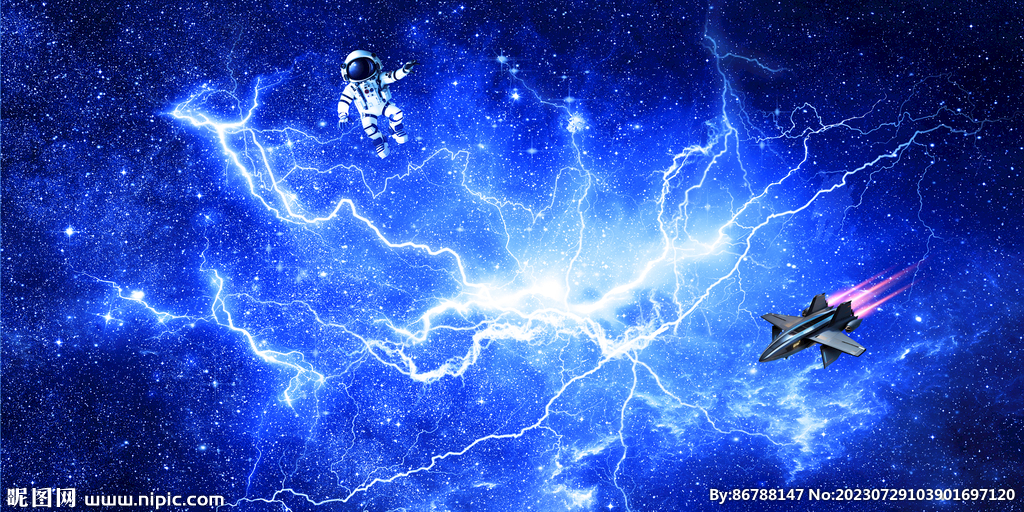 閃電星空