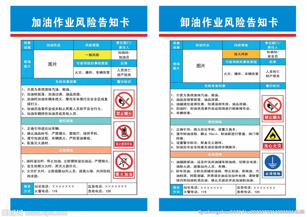 加油站風險告知卡
