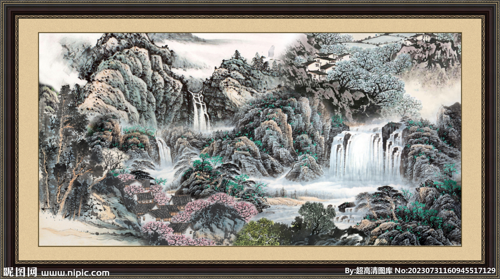 招財(cái)山水圖 