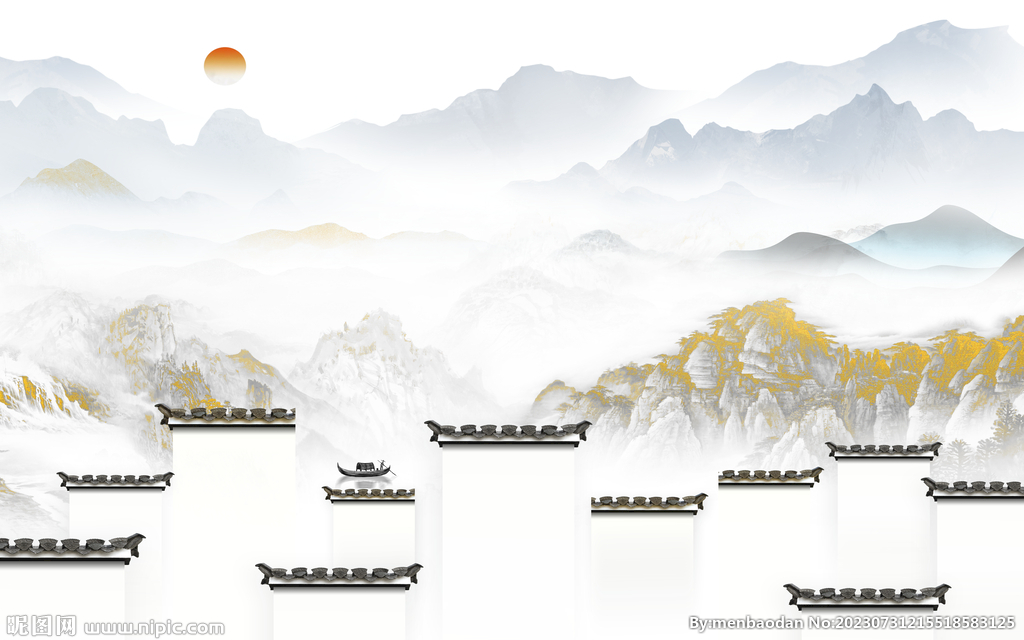 最新 中式簡約山水 TIf分層