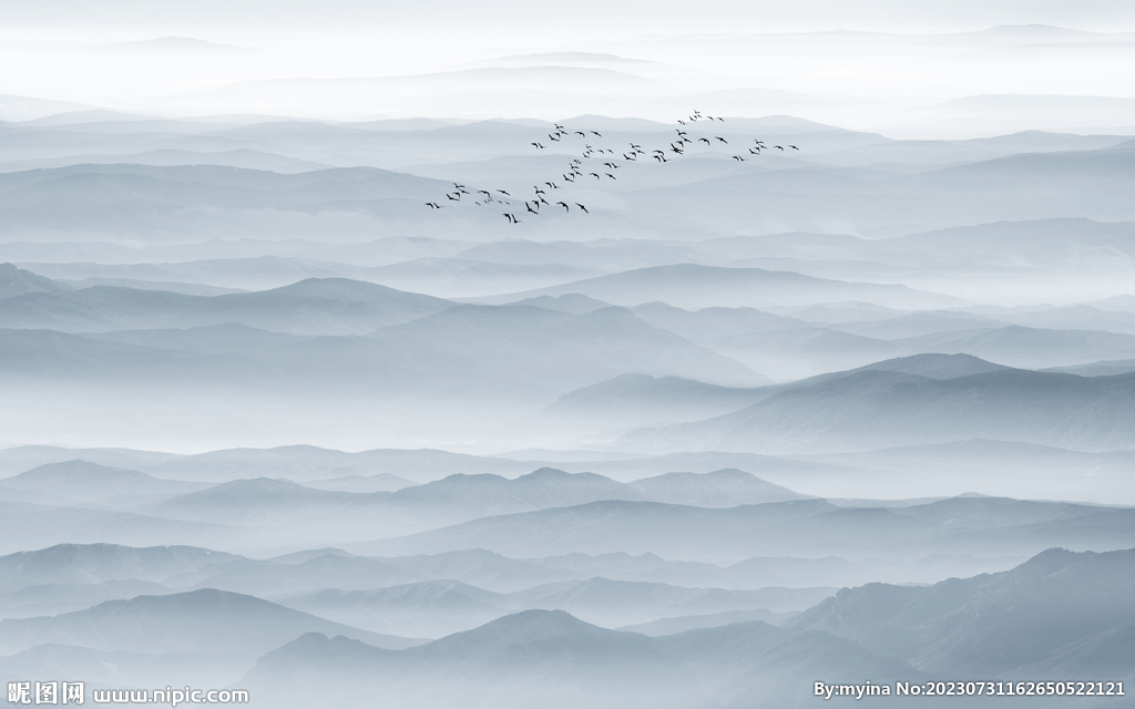 水墨山