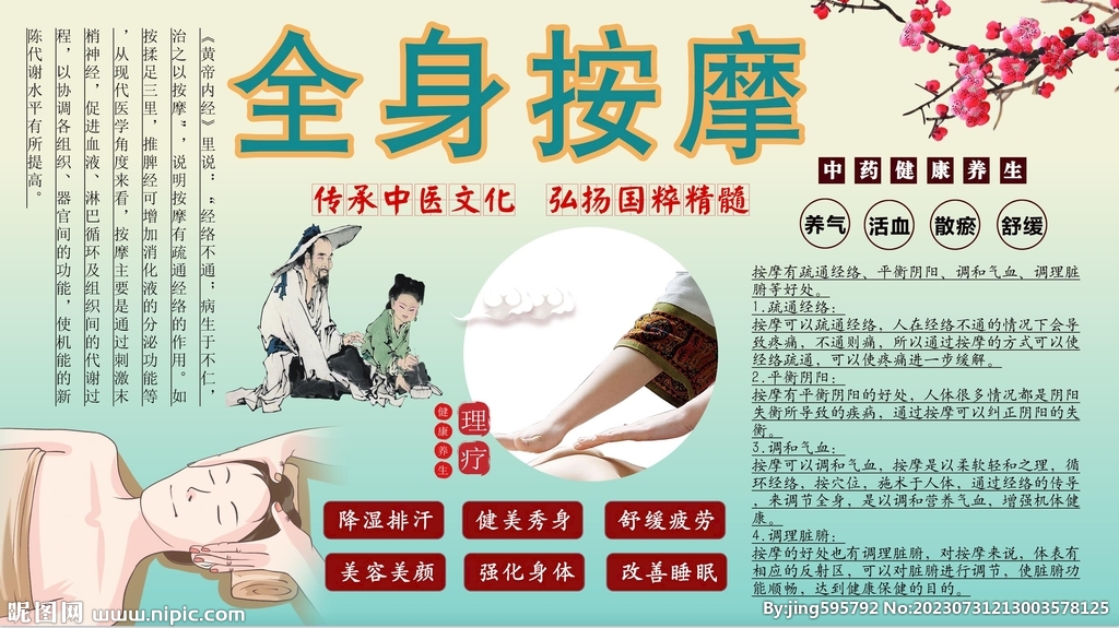 全身按摩背景墻