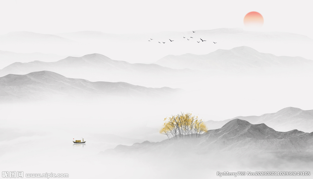 意境水墨山水畫