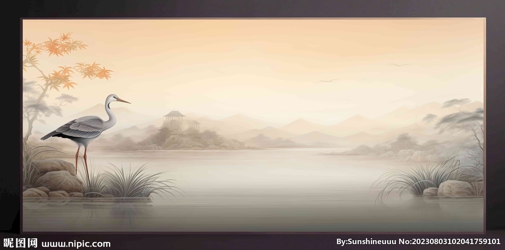 山水畫裝飾畫無框畫