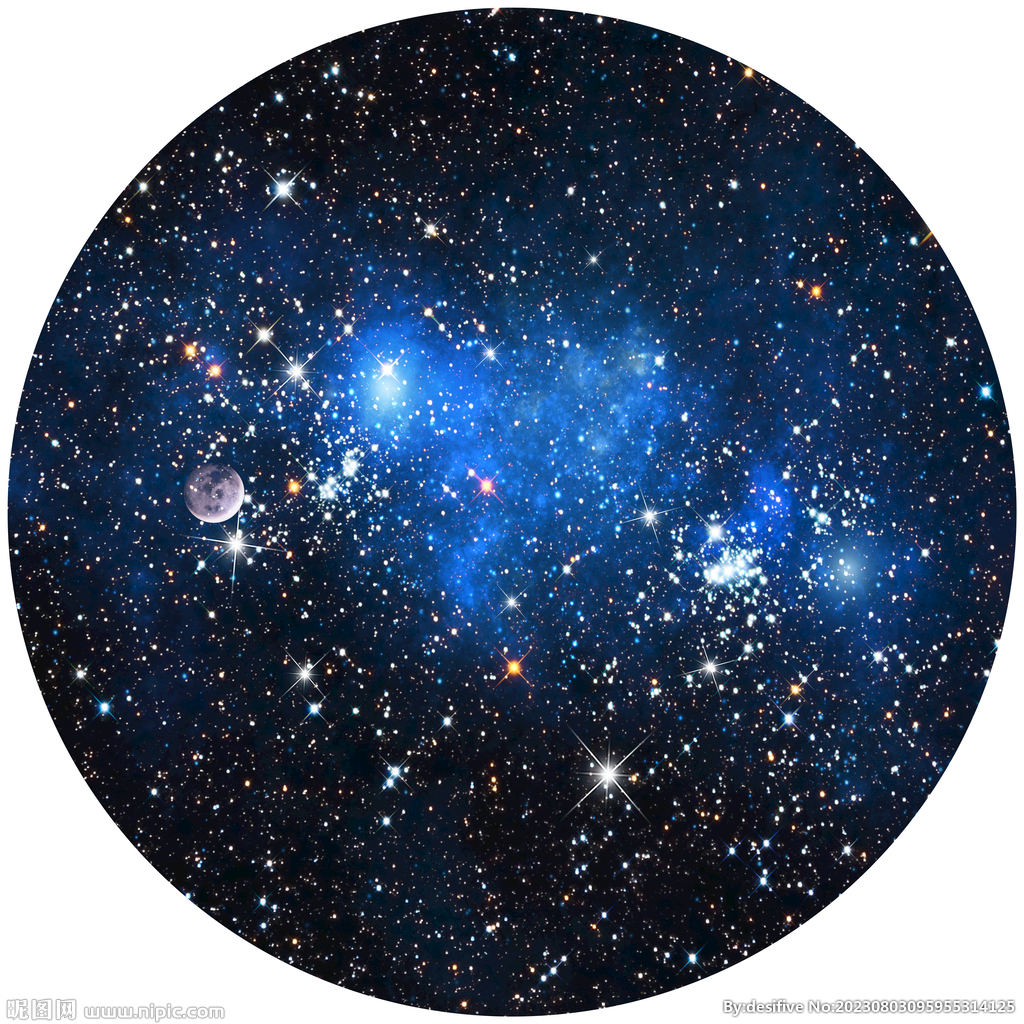 圓形藍(lán)色星空背景
