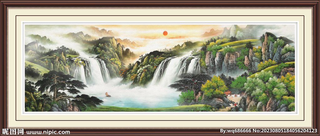 玄關(guān)山水畫(huà)國(guó)畫(huà)山水