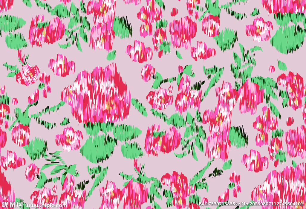 扎染色塊花