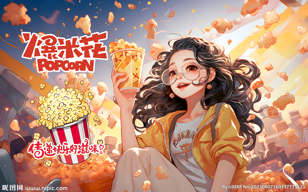 爆米花壁紙壁畫背景墻裝飾畫設(shè)計