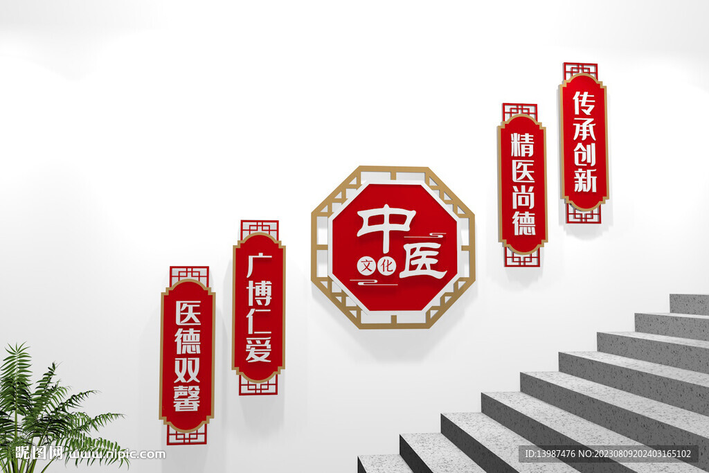 中醫樓梯文化墻