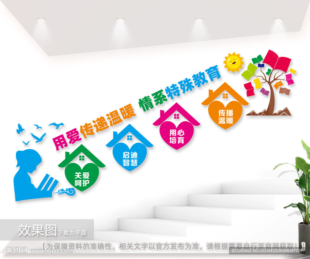 特殊教育樓梯文化墻圖片