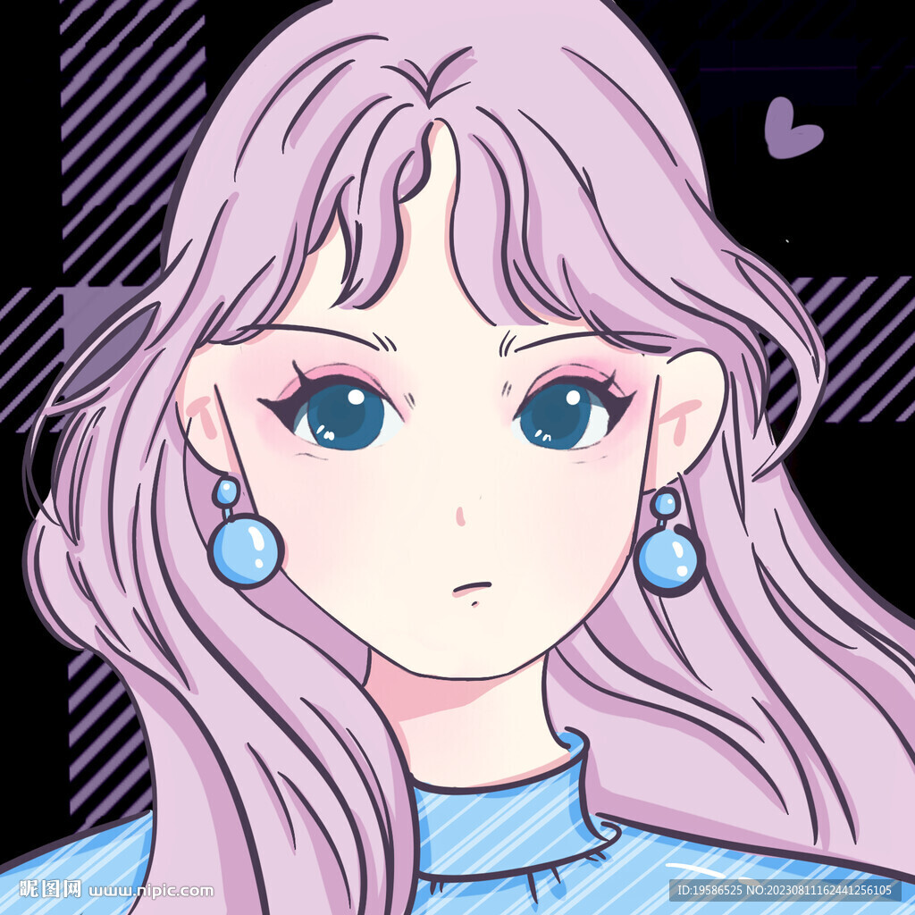 少女可愛頭像粉色頭發