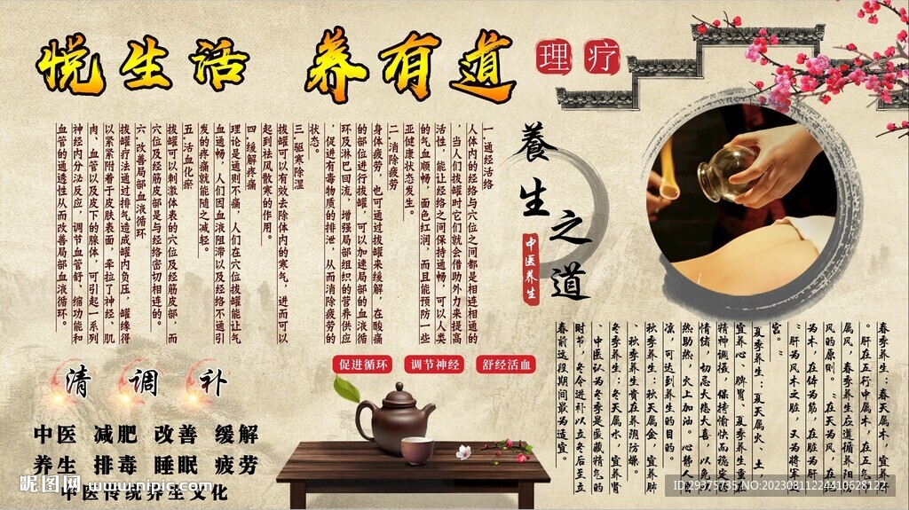 養生之道背景墻