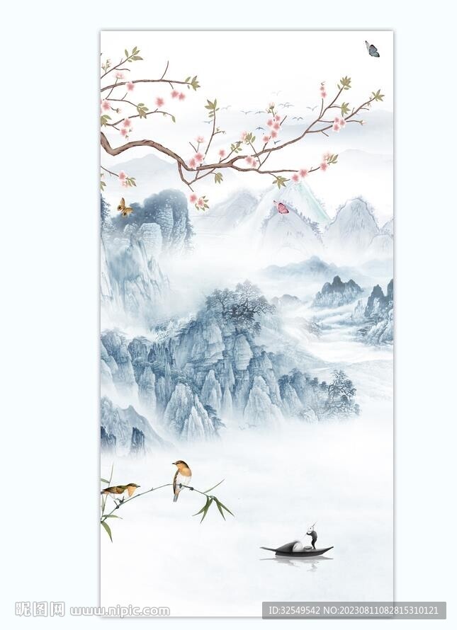 山水畫背景墻