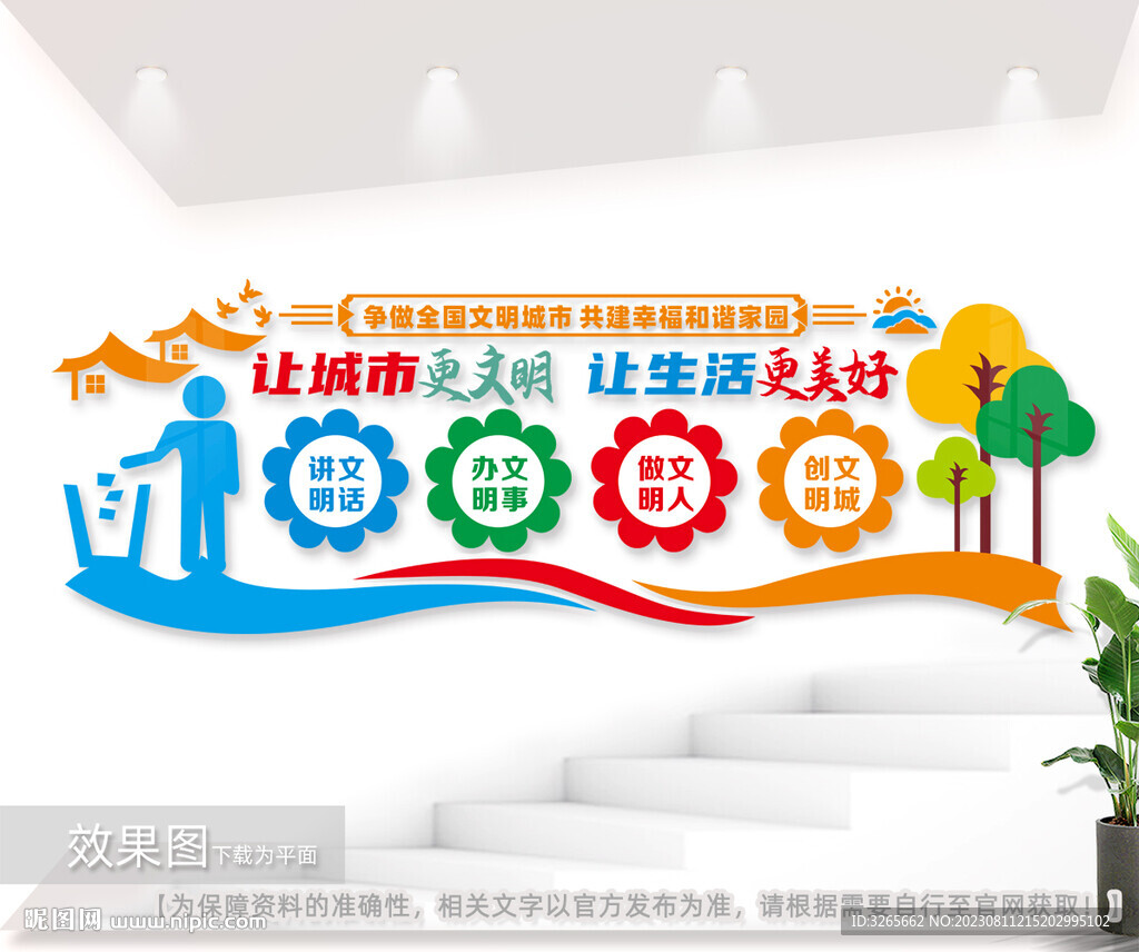 講文明創建文明城市戶外文化墻