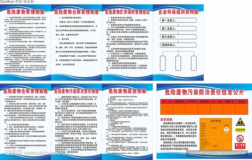 危險(xiǎn)廢物制度牌