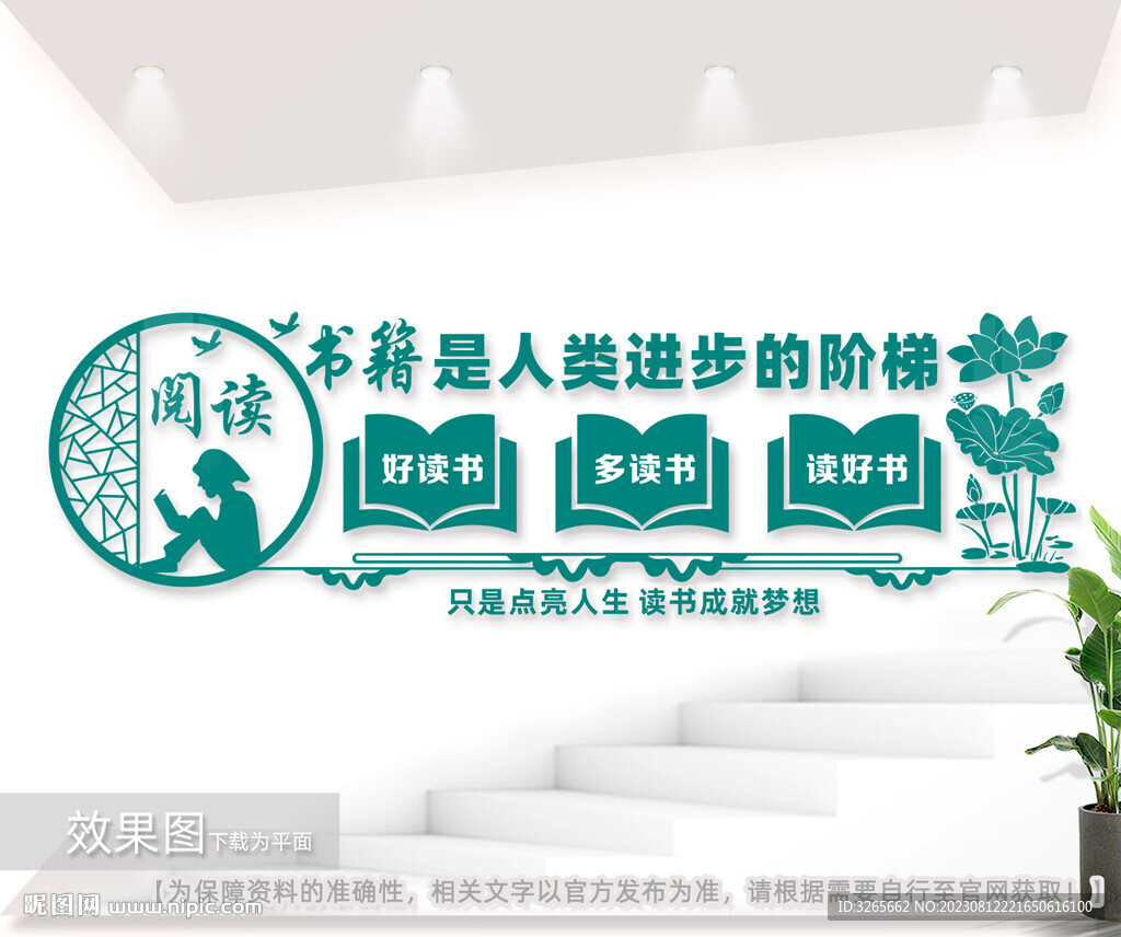  閱讀形象文化墻圖片