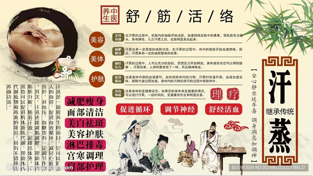汗蒸養(yǎng)生背景墻