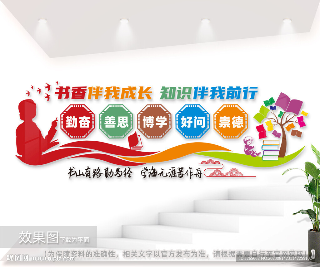 讀書勵志文化墻圖片